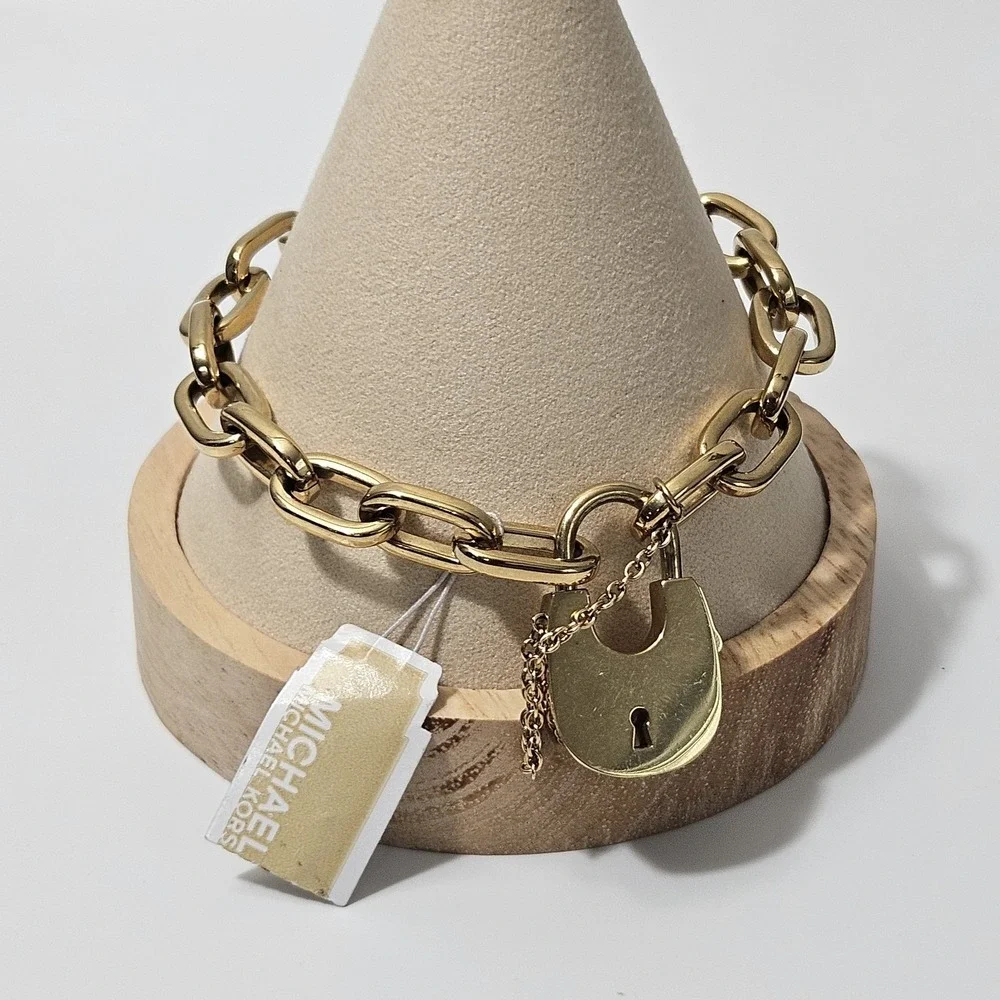 Michael Kors Padlock Chain Bracelet Goldtone 7